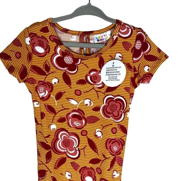 NEW Dot Dot Smile Brown Floral Flapper Dress 3/4 - Picture 2 of 9